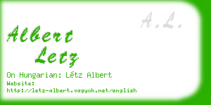 albert letz business card